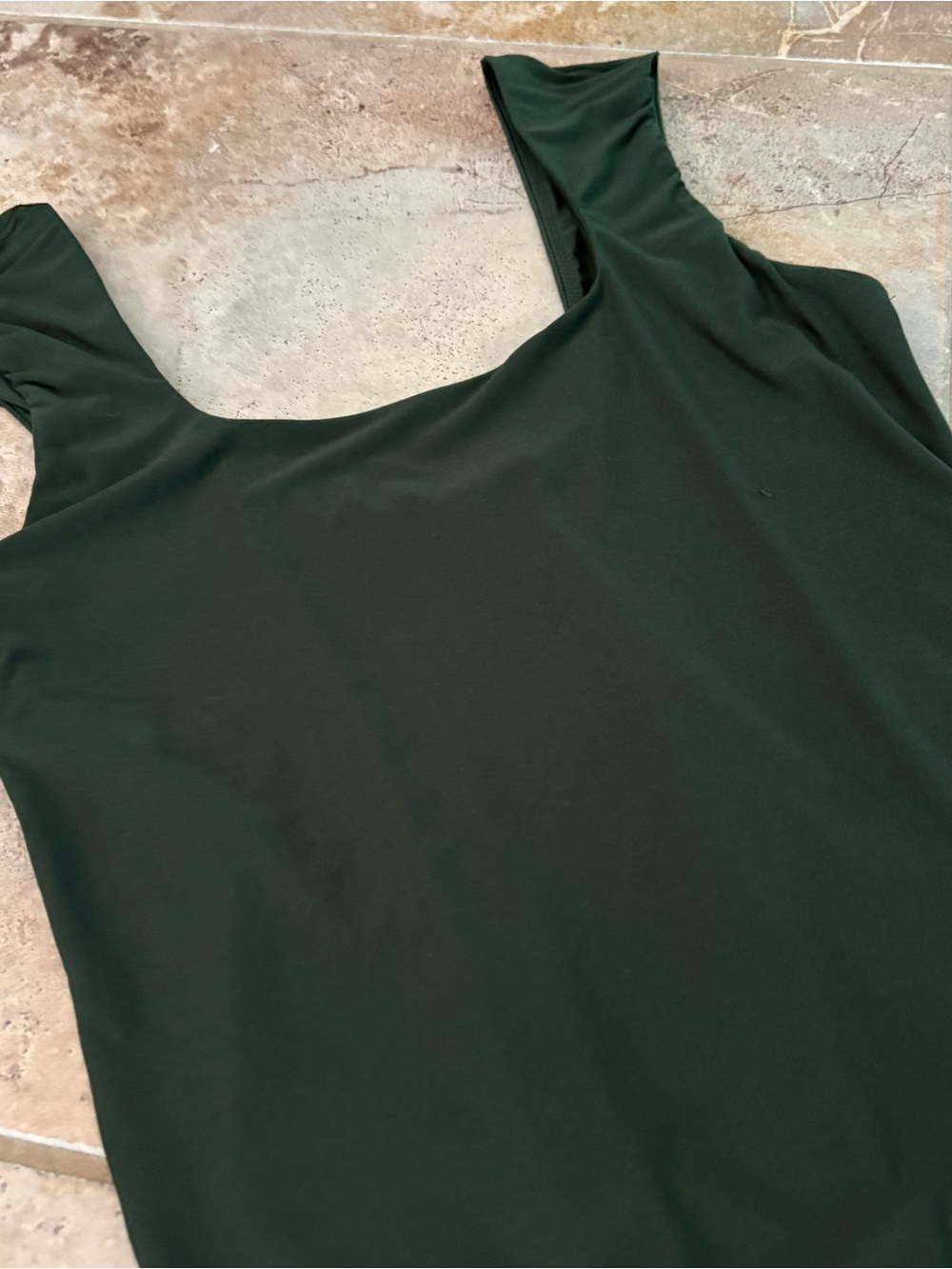 Aerie Smoothez Green Square Neck Body Suit One Piece Scoop Back Medium Soft - Picture 4 of 9